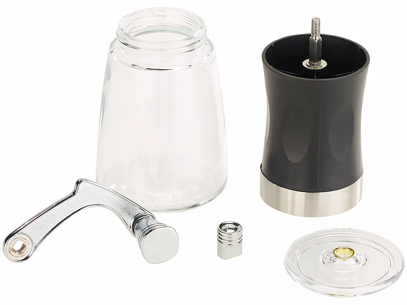 Rosenstein & Söhne Handkaffeemühle:Hand-Kaffeemühle Mit Keramik-Mahlwerk, Stufenlos Einstellbar, 19 Cm 5 Rosenstein & Söhne Handkaffeemühle:Hand-Kaffeemühle Mit Keramik-Mahlwerk, Stufenlos Einstellbar, 19 Cm – Bild 5