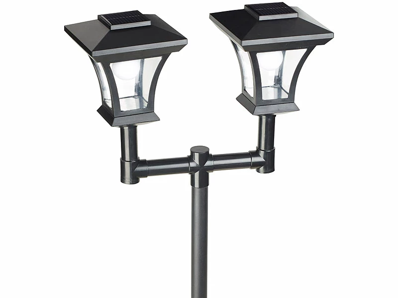 Royal Gardineer Garten LED Solarlampen:2er-Set 2-flammige Solar-LED-Gartenlaternen, SWL-25, 0,36 W, 24 Lm 5 Royal Gardineer Garten LED Solarlampen:2er-Set 2-flammige Solar-LED-Gartenlaternen, SWL-25, 0,36 W, 24 Lm – Bild 5
