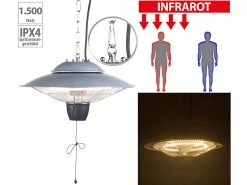 Semptec Urban Survival Technology Semptec Wärme Deckenlampe:Infrarot-Decken-Heizstrahler, 1.500 Watt, Spritzwassergeschützt (IPX4)