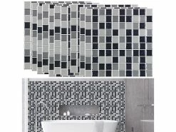Infactory Mosaikfliesen:Selbstklebende 3D-Mosaik-Fliesenaufkleber, 25,5x 25,5 Cm, 10er-Set