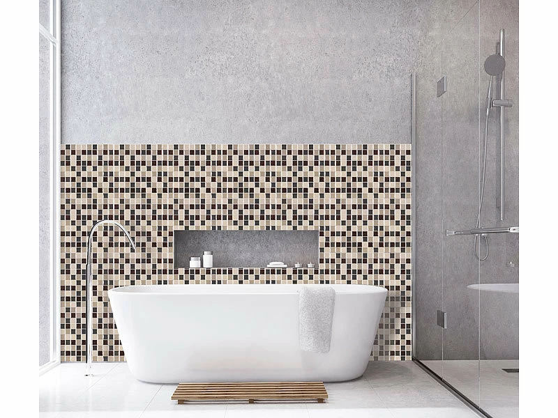 Infactory Mosaik Klebefolie:Selbstklebende 3D-Mosaik-Fliesenaufkleber, 25,5 X 25,5 Cm, 10er-Set 4 Infactory Mosaik Klebefolie:Selbstklebende 3D-Mosaik-Fliesenaufkleber, 25,5 X 25,5 Cm, 10er-Set – Bild 4