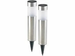 Lunartec Kleine Solarleuchten:2er-Set Elegante Solar-LED-Wegeleuchten Versandrückläufer -Haushalt Verkäufe nx9501 2