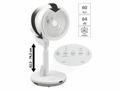 Sichler Haushaltsgeräte Sichler Zimmer-Ventilator:Höhenverstellbarer 3D-Raumventilator & Luftzirkulator, Ø 22 Cm, 60 W
