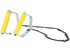 AGT Hand-Kettensäge, Metallgriffe, Sägekette 70cm, 18 Extrem Scharfe Zähne