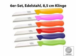 Löffler Schneidewaren Co. Löffler Solingen Messer Obst:6 Edelstahl-Gemüse-/Obstmesser Aus Solingen, 8,5-cm-Klinge Sägeschliff