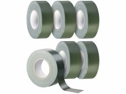AGT Gewebe Klebeband:6er-Set Original-Bundeswehr-Panzerband, Olivgrün, 50 M X 50 Mm, 310 µ