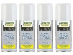 AtomiClean Klimaanlagen-Spray:Klimaanlagereiniger "Citrus" Mit Silber-Ionen, Bakterizid, 4x 100 Ml