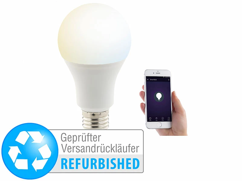 Luminea Home Control WLAN-Birnen Alexa:WLAN-LED-Lampe, Für Alexa, Siri & Google Assistant, Versandrückläufer 1 Luminea Home Control WLAN-Birnen Alexa:WLAN-LED-Lampe, Für Alexa, Siri & Google Assistant, Versandrückläufer
