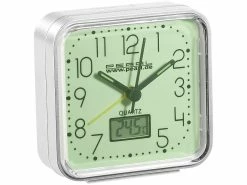PEARL Wecker Nachts Ablesbar:Quarz-Wecker, Nachleuchtend, Mit Digital-Thermometer