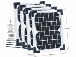 Revolt Panel Für Solarstrom:4er-Set Mobile Solarpanele Mit Monokristalliner Solarzelle 5 W