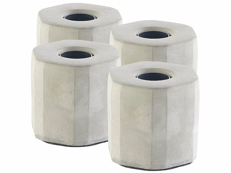 Lunartec Tischlampe Deko:4er-Set Dekorative Beton-Tischleuchten Für E27-Lampen, Bis 40 Watt 1 Lunartec Tischlampe Deko:4er-Set Dekorative Beton-Tischleuchten Für E27-Lampen, Bis 40 Watt