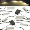 Lunartec Schrankbeleuchtung:2er-Set LED-Glasbodenbeleuchtungen: 8 Klammern Mit 24 LEDs