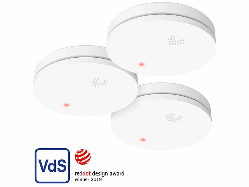 VisorTech Optische Rauchwarnmelder:3er-Set Fotoelektrische Slim-Rauchwarnmelder, 10-Jahres-Batterie, VDS 2 VisorTech Optische Rauchwarnmelder:3er-Set Fotoelektrische Slim-Rauchwarnmelder, 10-Jahres-Batterie, VDS – Bild 2