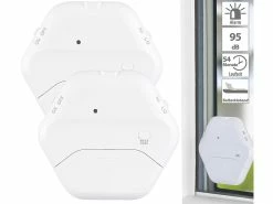 VisorTech Glasbruch Alarm:2er-Set Extradünne Glasbruchmelder, 2 Stufen, 95 DB, 54 Monate