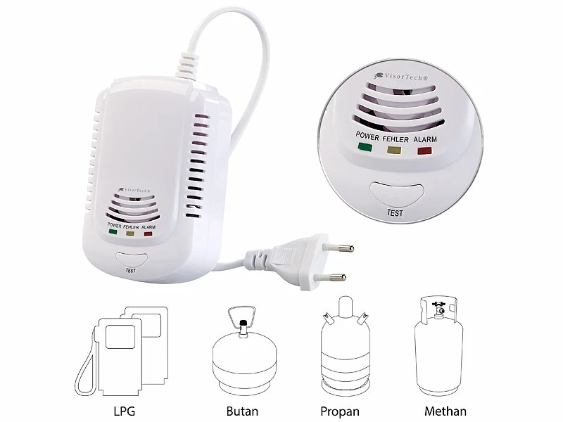 VisorTech Gasmelder Propan:2er-Set Multi-Gasmelder Für Haushaltsübliche Gase, Mit 3 LEDs, 85 DB 7 VisorTech Gasmelder Propan:2er-Set Multi-Gasmelder Für Haushaltsübliche Gase, Mit 3 LEDs, 85 DB – Bild 7