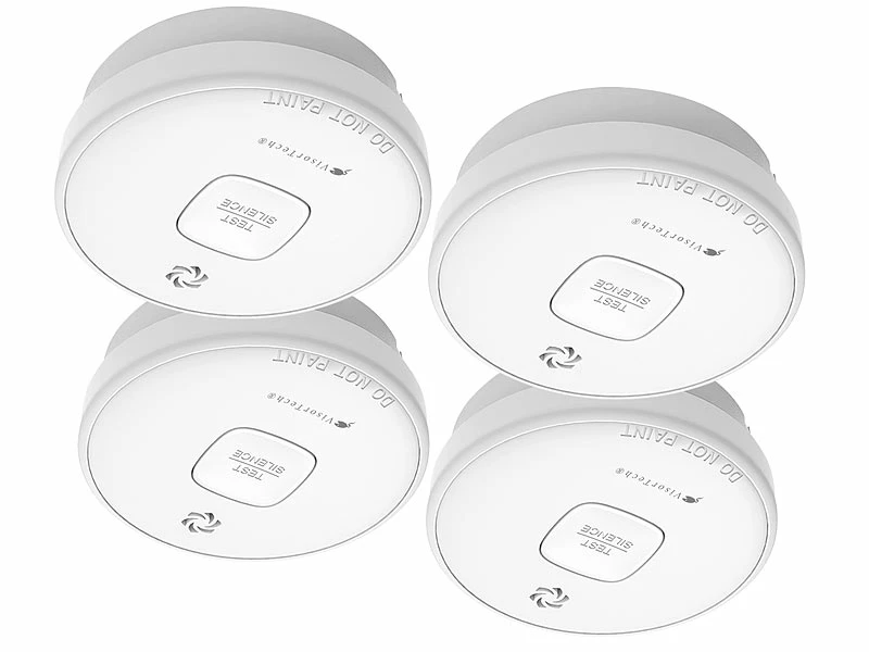 VisorTech Rauchmelder 10 Jahre:4er-Set Fotoelektrische Rauchwarnmelder Mit 10-J.-Batterie, 85 DB, VdS 3 VisorTech Rauchmelder 10 Jahre:4er-Set Fotoelektrische Rauchwarnmelder Mit 10-J.-Batterie, 85 DB, VdS – Bild 3