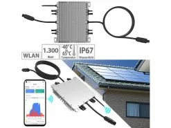 Revolt Microwechselrichter:WLAN-Mikroinverter Für Solarmodule, 1.300 W, App, Geprüft (VDE-Normen)