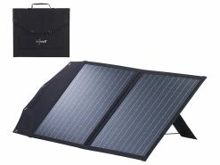 Revolt Solarpanel Mobil:Faltbares Solarpanel, 2 Monokristalline Solarzellen, MC4-Stecker, 50 W