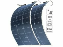 (0% MwSt) Revolt Flexible Solar-Panel:2er-Set Flexible Solarmodule Für MC4, 100 W, IP67