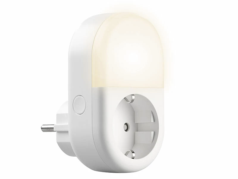 Luminea Home Control LED-Nachtlicht-Plug-in:2er-Set WLAN-Steckdose Mit LED-Nachtlicht, App & Sprachsteuerung, 16 A 5 Luminea Home Control LED-Nachtlicht-Plug-in:2er-Set WLAN-Steckdose Mit LED-Nachtlicht, App & Sprachsteuerung, 16 A – Bild 5
