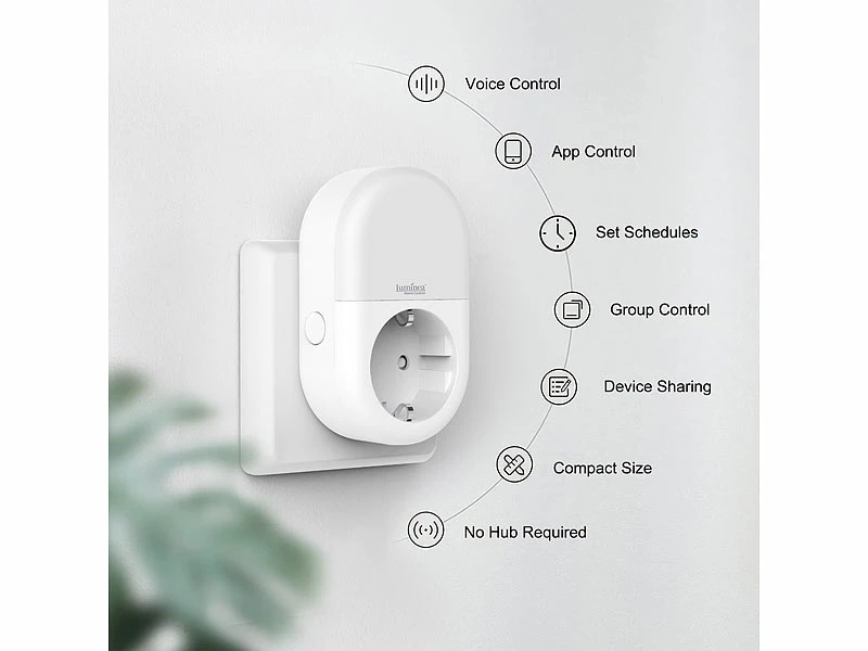 Luminea Home Control LED-Nachtlicht-Plug-in:2er-Set WLAN-Steckdose Mit LED-Nachtlicht, App & Sprachsteuerung, 16 A 9 Luminea Home Control LED-Nachtlicht-Plug-in:2er-Set WLAN-Steckdose Mit LED-Nachtlicht, App & Sprachsteuerung, 16 A – Bild 9