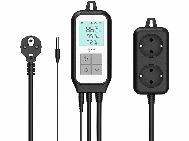 Revolt Universalthermostat:WLAN-Steckdosen-Thermostat Für 2 Geräte, Sensor, App,Versandrückläufer 2 Revolt Universalthermostat:WLAN-Steckdosen-Thermostat Für 2 Geräte, Sensor, App,Versandrückläufer – Bild 2