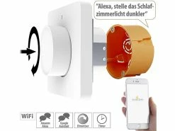 Luminea Home Control Smart Dimmer:2er-Set WLAN-Unterputz-Lichtschalter Mit Dreh- & Drück-Funktion, App -Haushalt Verkäufe zx5073 16