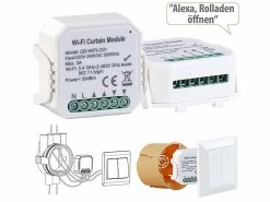 Luminea Home Control WLAN Rolladenschalter:2er-Set WLAN-Unterputzmodule Für Smarte Rollladen, App & Sprachbefehl -Haushalt Verkäufe zx5089 2