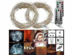 Lunartec USB-Lichterkette Timer:4er-Set USB-LED-Lichterdraht, 100 LEDs, 8 Modi, 10 M, Tageslichtweiß 24 Lunartec USB-Lichterkette Timer:4er-Set USB-LED-Lichterdraht, 100 LEDs, 8 Modi, 10 M, Tageslichtweiß -Haushalt Verkäufe zx5116 8