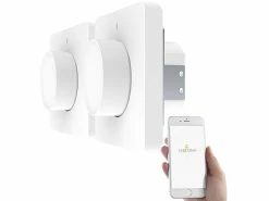Luminea Home Control Smart Dimmer:2er-Set WLAN-Unterputz-Lichtschalter Mit Dreh- & Drück-Funktion, App -Haushalt Verkäufe zx5125 18