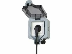 Luminea Home Control WLAN Outdoor Steckdose:2er-Set Outdoor-WLAN-Aufputzsteckdosen, Sprachsteuerung, Messung, App -Haushalt Verkäufe zx5267 9