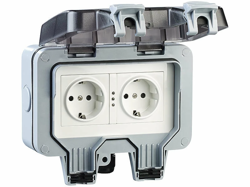 Luminea Home Control WLAN Steckdose:Outdoor-WLAN-Aufputz-Doppelsteckdose, Sprachbefehl, Strommessung, App 11 Luminea Home Control WLAN Steckdose:Outdoor-WLAN-Aufputz-Doppelsteckdose, Sprachbefehl, Strommessung, App – Bild 11