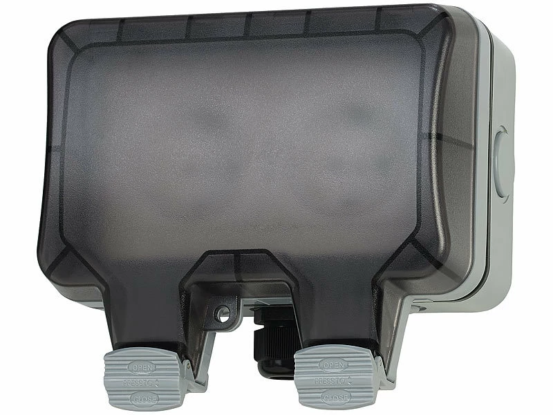 Luminea Home Control WLAN Steckdose:Outdoor-WLAN-Aufputz-Doppelsteckdose, Sprachbefehl, Strommessung, App 8 Luminea Home Control WLAN Steckdose:Outdoor-WLAN-Aufputz-Doppelsteckdose, Sprachbefehl, Strommessung, App – Bild 8