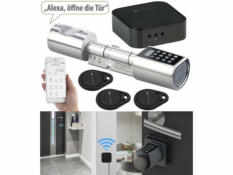 VisorTech Zahlenschloss:Elektronischer Tür-Schließzylinder, Transponder, Code, App, M Gateway 2 VisorTech Zahlenschloss:Elektronischer Tür-Schließzylinder, Transponder, Code, App, M Gateway – Bild 2