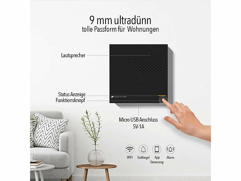 VisorTech Alarmanlage Drahtlos:13-teiliges Funk-Alarmanlagen-Set: 11 Sensoren, SOS-Taster, WLAN, App 10 VisorTech Alarmanlage Drahtlos:13-teiliges Funk-Alarmanlagen-Set: 11 Sensoren, SOS-Taster, WLAN, App – Bild 10