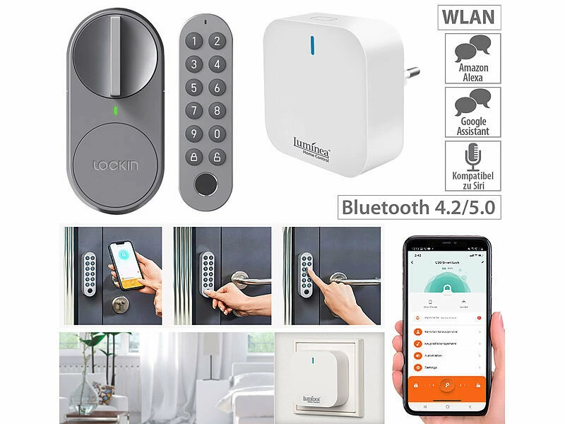 VisorTech Smart Lock:Türschlossantrieb Mit PIN-Code, Fingerabdruck-Sensor Und WLAN-Gateway 1 VisorTech Smart Lock:Türschlossantrieb Mit PIN-Code, Fingerabdruck-Sensor Und WLAN-Gateway
