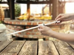 Rosenstein & Söhne Spieße Zum Grillen:6er-Set XXL-Edelstahl-Grillspieße Mit Schiebemechanismus, Je 34 Cm -Haushalt Verkäufe zx6026 3