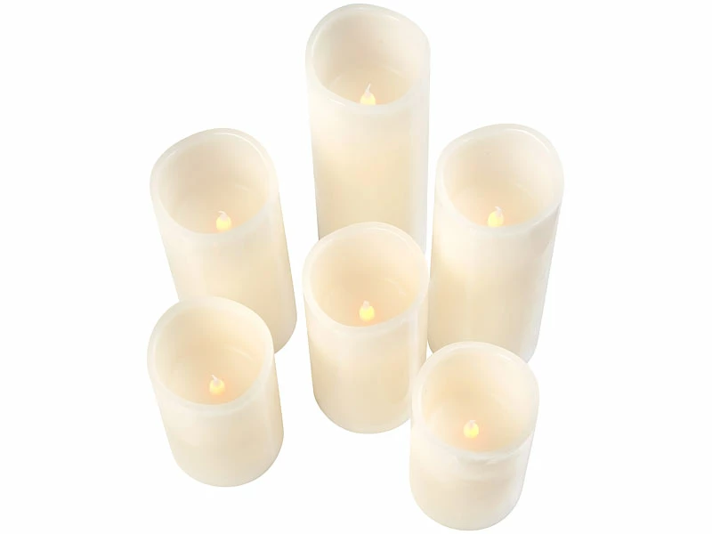 Britesta LED Batterie Leuchten:6er-Set Dimmbare LED-Echtwachskerzen Mit Fernbedienung, In 5 Größen 9 Britesta LED Batterie Leuchten:6er-Set Dimmbare LED-Echtwachskerzen Mit Fernbedienung, In 5 Größen – Bild 9