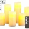 Britesta LED Batterie Leuchten:6er-Set Dimmbare LED-Echtwachskerzen Mit Fernbedienung, In 5 Größen
