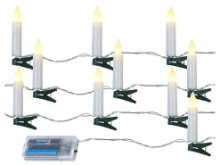 PEARL Lichterkette Zum Klemmen:2er Set LED-Lichterkette, 10 Kerzen, Timer, Batteriebetrieb, 130 Cm -Haushalt Verkäufe zx6248 8