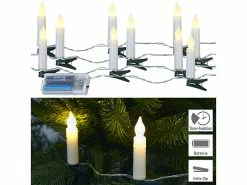 PEARL Lichterkette Zum Klemmen:2er Set LED-Lichterkette, 10 Kerzen, Timer, Batteriebetrieb, 130 Cm -Haushalt Verkäufe zx6248 9
