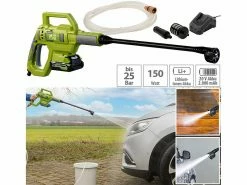 AGT Professional Hochdruckreiniger:Mobiler Akku-Druckreiniger Mit Schnell-Ladegerät, 25 Bar, 150 W, 20 V