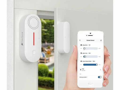 VisorTech Türalarm Mit App:2in1-WLAN-Tür- & Fensteralarm Mit Sirene, App Und Sprachsteuerung -Haushalt Verkäufe zx7211 1 1
