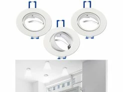 Luminea Einbaulampen-Rahmen:3er-Set Alu-Einbaustrahler-Rahmen, Weiß, Inkl. WLAN-LED-Spots -Haushalt Verkäufe zx7223 6