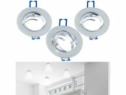 Luminea LED Einbauleuchten:6er-Set Alu-Einbaustrahler-Rahmen Mit GU10-LED-Spots, 540 Lm, 7 Watt -Haushalt Verkäufe zx7225 6