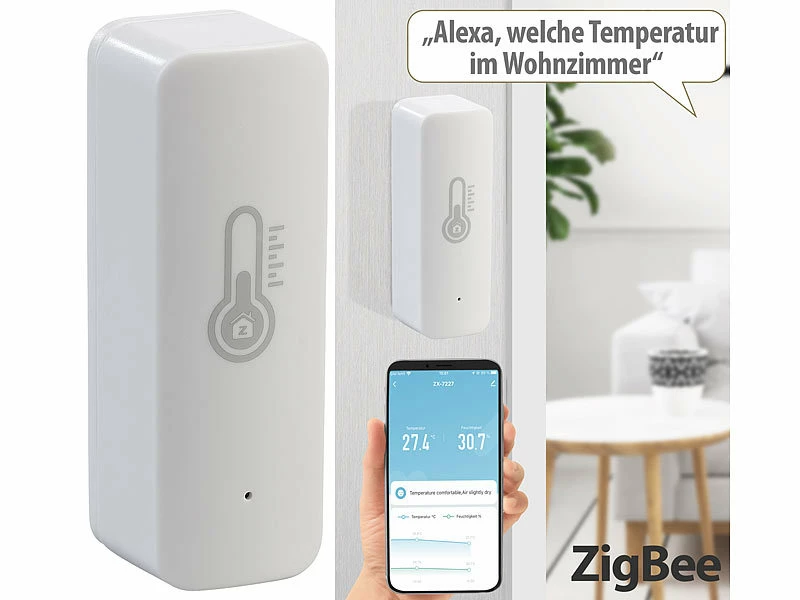 Luminea Home Control Temperatur Datenlogger:4er-Set ZigBee-Temperatur- & Luftfeuchtigkeits-Sensoren Mit App 10 Luminea Home Control Temperatur Datenlogger:4er-Set ZigBee-Temperatur- & Luftfeuchtigkeits-Sensoren Mit App – Bild 10