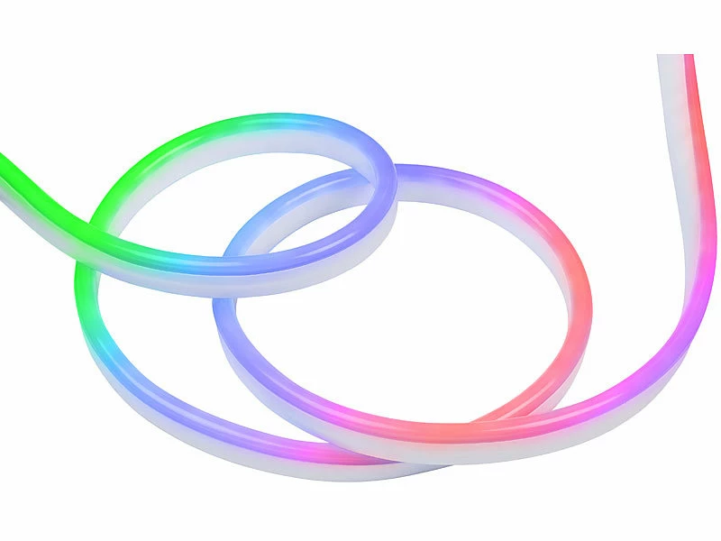 Lunartec LED Streifen:WLAN-Neon-Schlauch Mit RGBW-IC-LEDs, App, Sprachsteuerung, IP65, 5 M 15 Lunartec LED Streifen:WLAN-Neon-Schlauch Mit RGBW-IC-LEDs, App, Sprachsteuerung, IP65, 5 M – Bild 15