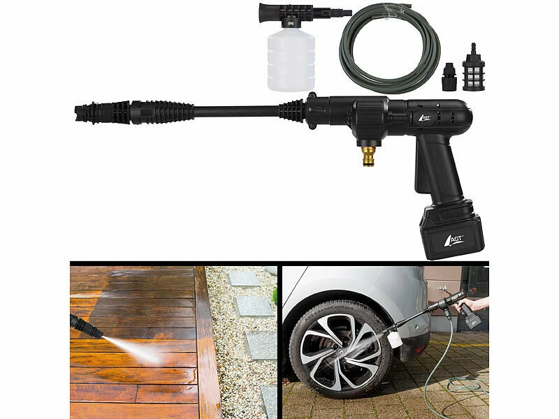 AGT Akku Hochdruckreiniger:Mobiler Akku-Druckreiniger Mit Schaumdüse, 30bar, 33W, 1.500mAh, 22V 1 AGT Akku Hochdruckreiniger:Mobiler Akku-Druckreiniger Mit Schaumdüse, 30bar, 33W, 1.500mAh, 22V