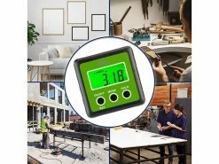 AGT Professional Neigungsmesser:Digitaler Winkelmesser, Beleuchtetes LCD-Display, Alu, IP54, 0-360° -Haushalt Verkäufe zx7324 12