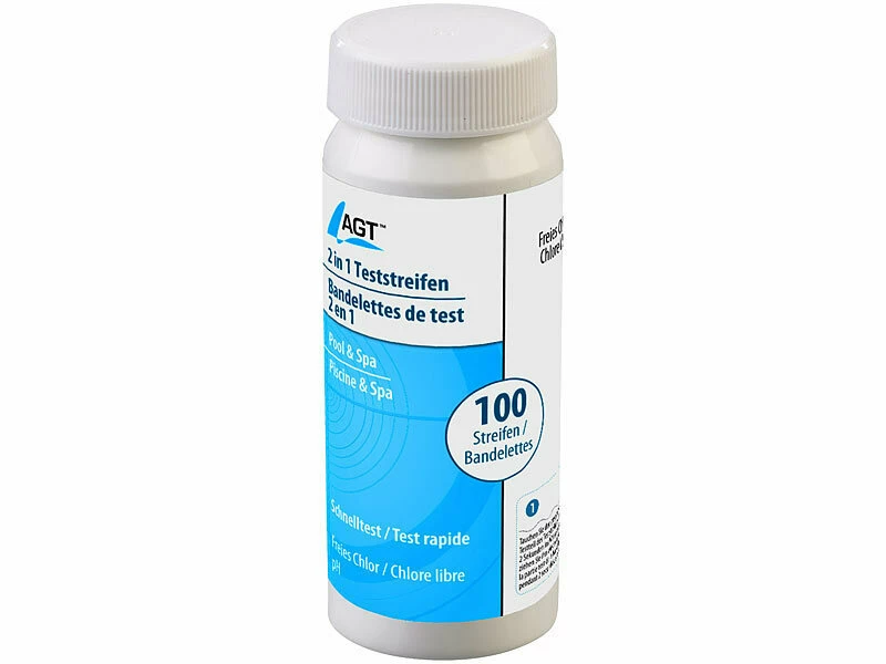 AGT Indikatorpapiere Pool:100er-Set 2in1-Wasser-Teststreifen Für PH-Wert Und Freies Chlor / Brom 2 AGT Indikatorpapiere Pool:100er-Set 2in1-Wasser-Teststreifen Für PH-Wert Und Freies Chlor / Brom – Bild 2